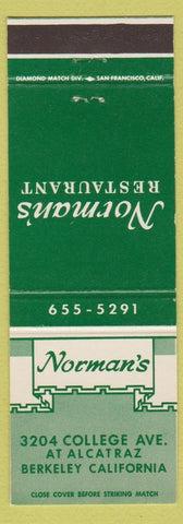 Matchbook Cover - Norman's Restaurant Berkeley CA