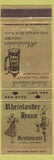 Matchbook Cover - Rheinlander Haus Restaurant La Jolla CA beer stein girlie