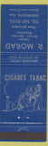 Matchbook Cover - R Morad Tobacco Sherbrooke QC