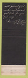 Matchbook Cover - Colonial Hotel York PA