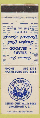 Matchbook Cover - Blue Mountain Hotel Resort Club Fort Hunter PA