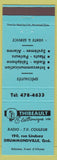 Matchbook Cover - Thibeault Electronics Radio TV Drummondville QC blue