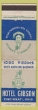 Matchbook Cover - Hotel Gibson Cincinnati OH