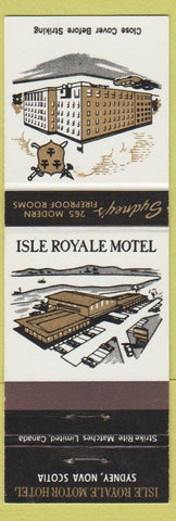 Matchbook Cover - Isle Royale Motel Sydney NS
