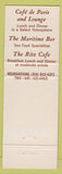 Matchbook Cover - Ritz Carlton Hotel Montreal QC