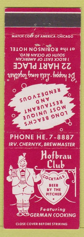 Matchbook Cover - Hofbrau Club German Long Beach CA