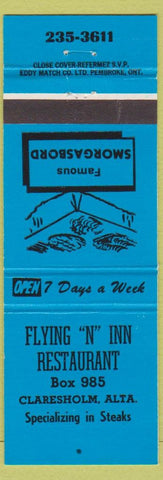 Matchbook Cover - Flying N Inn Restaurant Claresholm AB