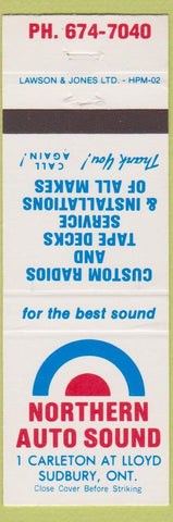 Matchbook Cover - Northern Auto Sound Sudbury ON radios tape decks