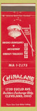 Matchbook Cover - China Lane Chinese Restaurant Cleveland OH