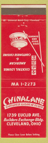Matchbook Cover - China Lane Chinese Restaurant Cleveland OH