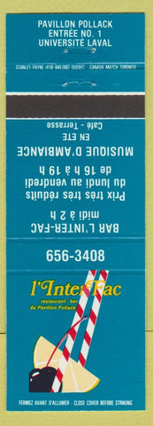 Matchbook Cover - I InterFAc Restaurant Laval QC