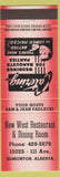 Matchbook Cover - New West Restaurant Edmonton AB red