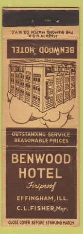Matchbook Cover - Benwood Hotel Effingham IL