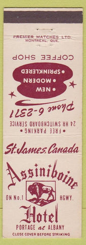 Matchbook Cover - Assiniboine Hotel ST James Canada
