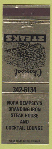 Matchbook Cover - Nora Dempsey's Branding Iron Steak House Erlanger KY