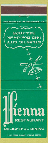 Matchbook Cover - Vienna Restaurant Atlantic City NJ