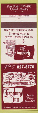 Matchbook Cover - Hapsburg Inn Des Plaines IL