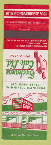Matchbook Cover - Exchange Cafe Chinese Restaurant Winnipeg MB