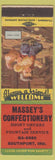 Matchbook Cover - Massey's Confectionery Southport IN