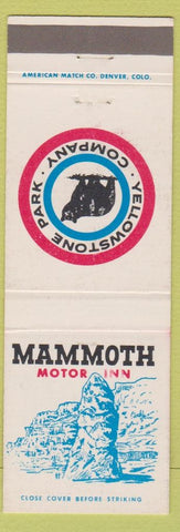 Matchbook Cover - Yellowstone Park Company Mammoth Motor Inn