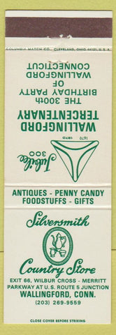 Matchbook Cover - Wallingford CT Tercentenary Birthday Silversmith Country Store