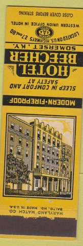 Matchbook Cover - Hotel Beecher Somerset KY