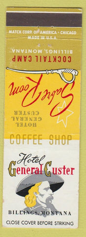 Matchbook Cover - Hotel General Custer Billings MT
