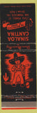 Matchbook Cover - Sinaloa Cantina San Francisco CA Mexican Food cactus