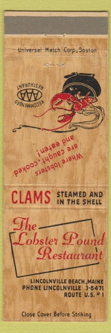 Matchbook Cover - Lobster Pound Restaurant Lincolnville Beach ME