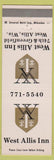 Matchbook Cover - West Allis Inn WI