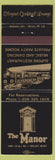 Matchbook Cover - The Manor Restaurant Beloit WI