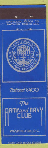 Matchbook Cover - Army and Navy Club Washington DC