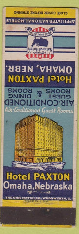 Matchbook Cover - Hotel Paxton Omaha NE