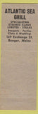 Matchbook Cover - Atlantic Sea Grill Bangor ME