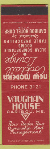 Matchbook Cover - Vaughan House Caribou ME