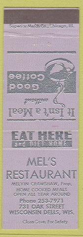 Matchbook Cover - Mel's Restaurant Wisconsin Dells WI