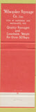 Matchbook Cover - Milwaukee Sausage Company WI