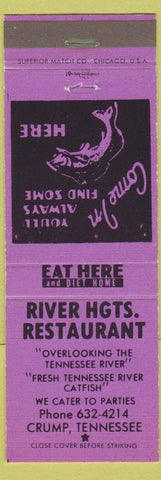Matchbook Cover - River Heights Restaurant Crump TN