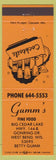 Matchbook Cover - Gumm's Restaurant West Bend WI