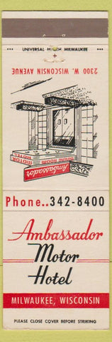 Matchbook Cover - Ambassador Hotel Milwaukee WI
