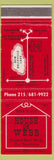 Matchbook Cover - House of Webb Trachsville PA