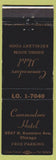 Matchbook Cover - Commodore Hotel Chicago IL