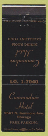 Matchbook Cover - Commodore Hotel Chicago IL