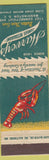 Matchbook Cover - Harvey's Restaurant seafood lobster Washington dC