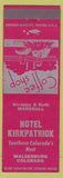 Matchbook Cover - Hotel Kirkpatrick Walsenburg Colorado