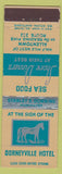 Matchbook Cover - Dorneyville Hotel Allentown PA horse
