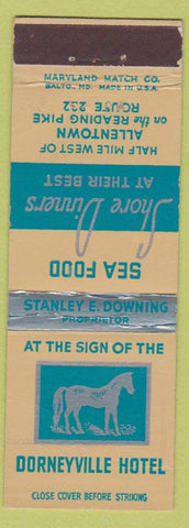 Matchbook Cover - Dorneyville Hotel Allentown PA horse