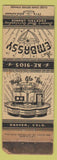 Matchbook Cover - Embassy Bar Denver Colorado WORN