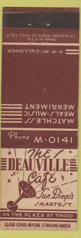 Matchbook Cover - Deauville Cafe San Diego CA