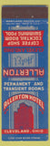 Matchbook Cover - Allenton Hotel Cleveland OH